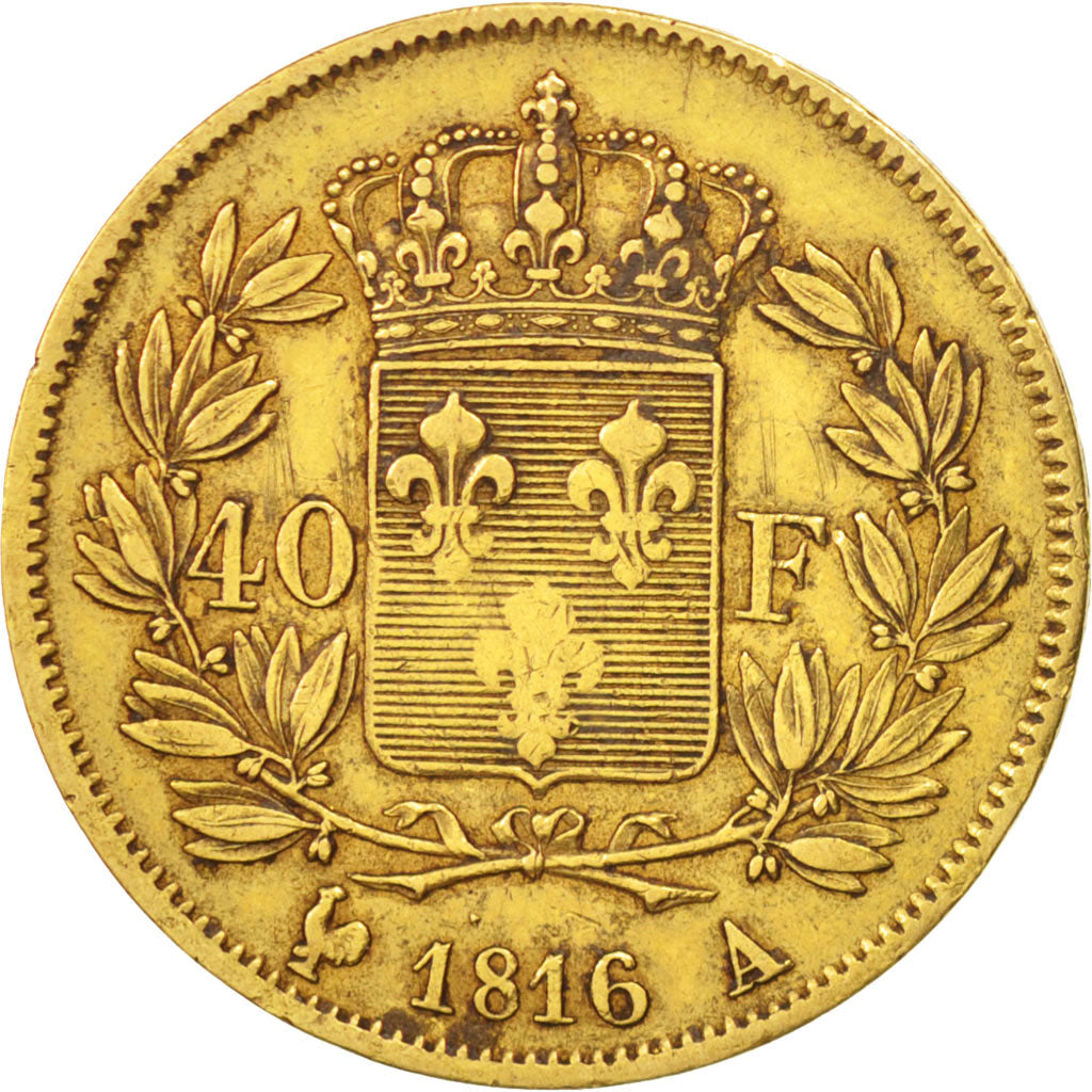 Coin, France, Louis XVIII, Louis XVIII, 40 Francs, 1816, Paris, VF(30-35), Gold