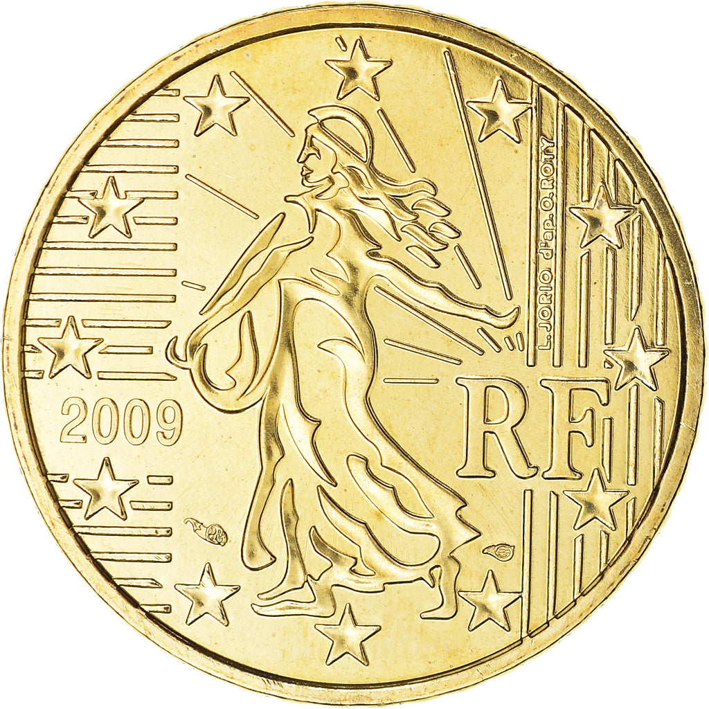 France, 50 Euro Cent, 2009, Paris, BU, MS(65-70), Brass, Gadoury:6a., KM:1412