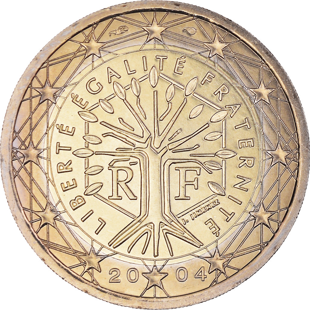 France, 2 Euro, 2004, BU, MS(65-70), Bi-Metallic, KM:1289