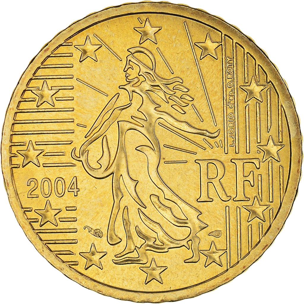 France, 50 Euro Cent, 2004, Paris, BU, MS(65-70), Brass, Gadoury:6., KM:1287
