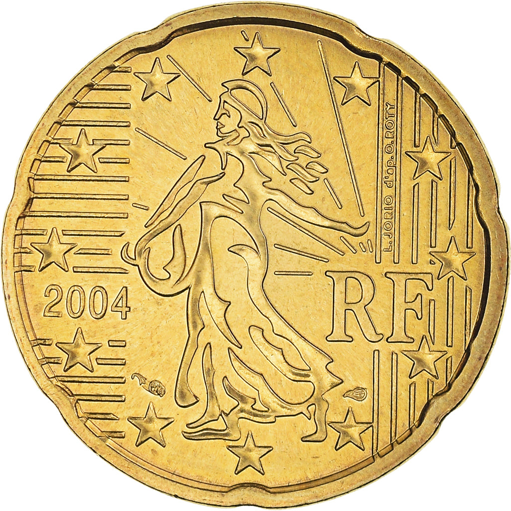 Frankreich, 20 Euro Cent, 2004, BU, STGL, Messing, Gadoury:5., KM:1286