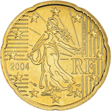 França, 20 Euro Cent, 2004, BU, MS(65-70), Latão, Gadoury:5., KM:1286
