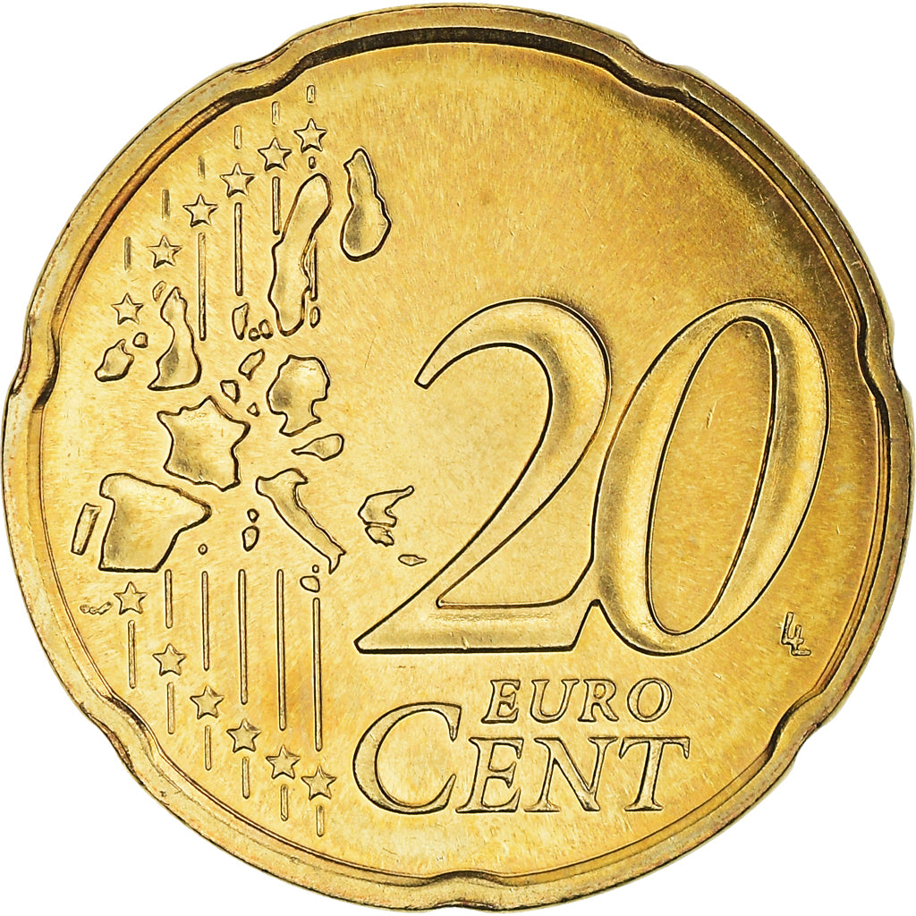 França, 20 Euro Cent, 2004, BU, MS(65-70), Latão, Gadoury:5., KM:1286