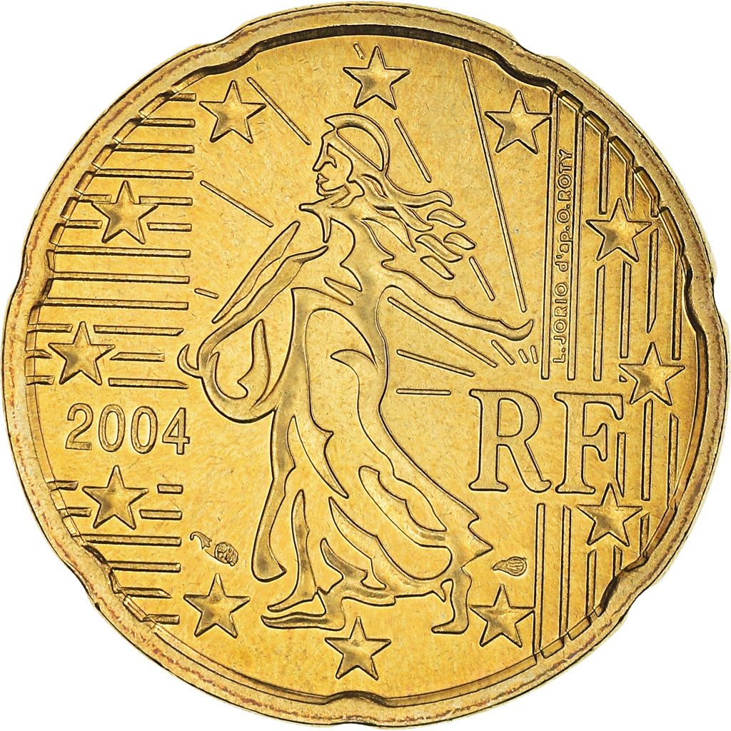 France, 20 Euro Cent, 2004, BU, MS(65-70), Brass, Gadoury:5., KM:1286