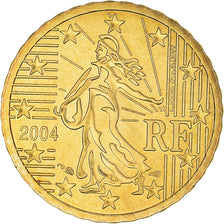 França, 10 Euro Cent, 2004, Paris, BU, MS(65-70), Latão, KM:1285