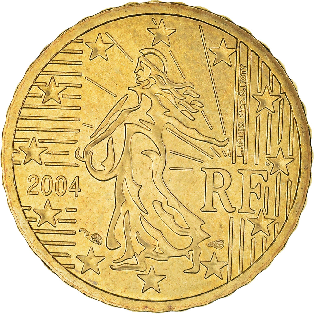 France, 10 Euro Cent, 2004, Paris, BU, MS(65-70), Brass, KM:1285