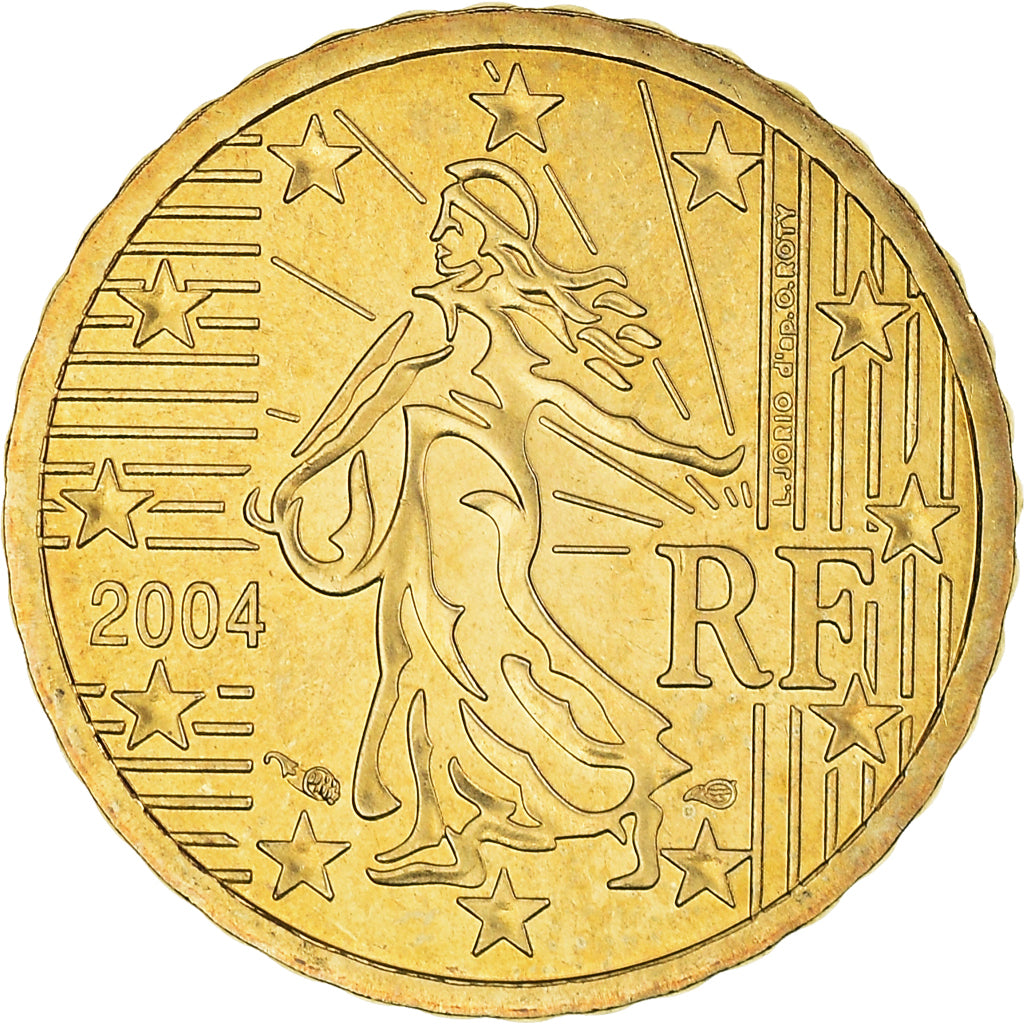 France, 10 Euro Cent, 2004, Paris, BU, MS(65-70), Brass, KM:1285