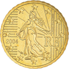 France, 10 Euro Cent, 2004, Paris, BU, MS(65-70), Brass, KM:1285