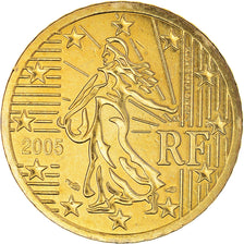 França, 50 Euro Cent, 2005, BU, MS(65-70), Latão, Gadoury:5., KM:1287