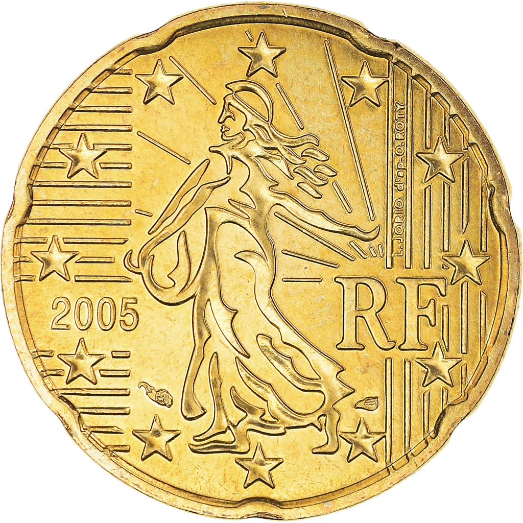 France, 20 Euro Cent, 2005, BU, MS(65-70), Brass, Gadoury:5., KM:1286