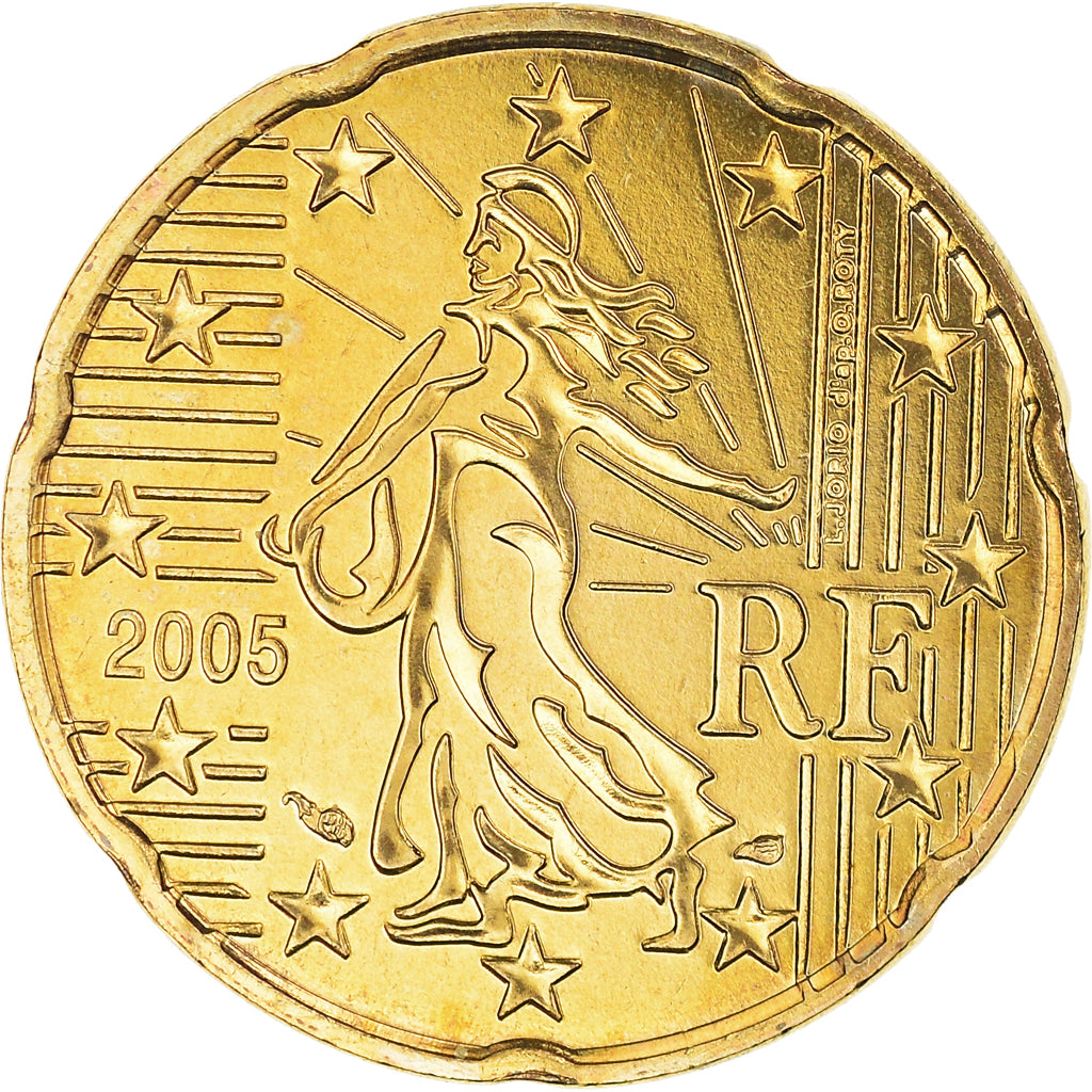 France, 20 Euro Cent, 2005, BU, MS(65-70), Brass, Gadoury:5., KM:1286