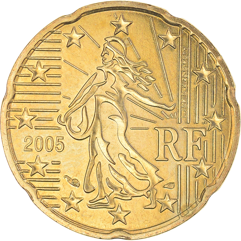 France, 20 Euro Cent, 2005, BU, MS(65-70), Brass, Gadoury:5., KM:1286