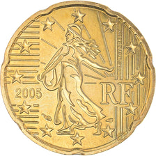 France, 20 Euro Cent, 2005, BU, MS(65-70), Brass, Gadoury:5., KM:1286