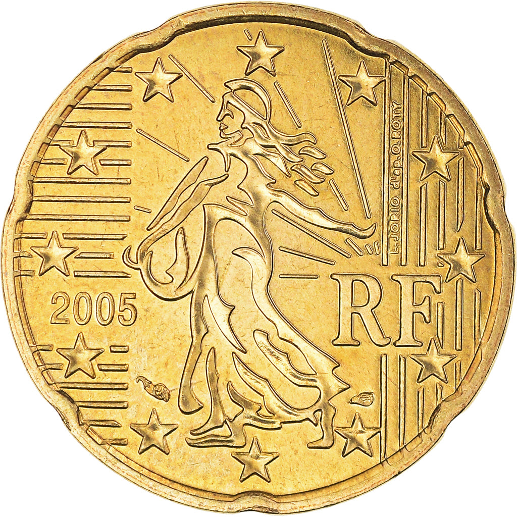 France, 20 Euro Cent, 2005, BU, MS(65-70), Brass, Gadoury:5., KM:1286