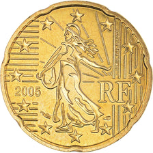 France, 20 Euro Cent, 2005, BU, MS(65-70), Brass, Gadoury:5., KM:1286