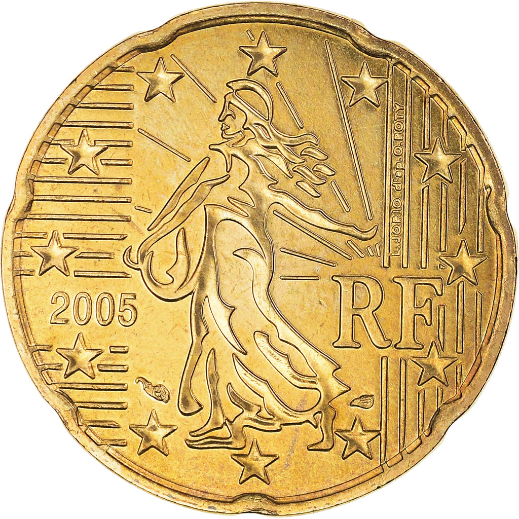 France, 20 Euro Cent, 2005, BU, MS(65-70), Brass, Gadoury:5., KM:1286