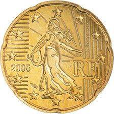 France, 20 Euro Cent, 2005, BU, MS(65-70), Brass, Gadoury:5., KM:1286