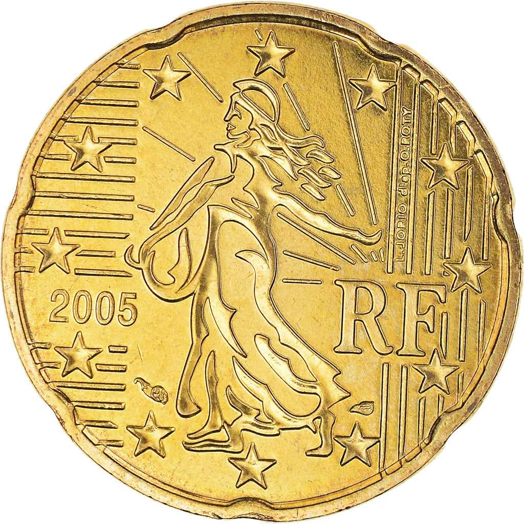 France, 20 Euro Cent, 2005, BU, MS(65-70), Brass, Gadoury:5., KM:1286