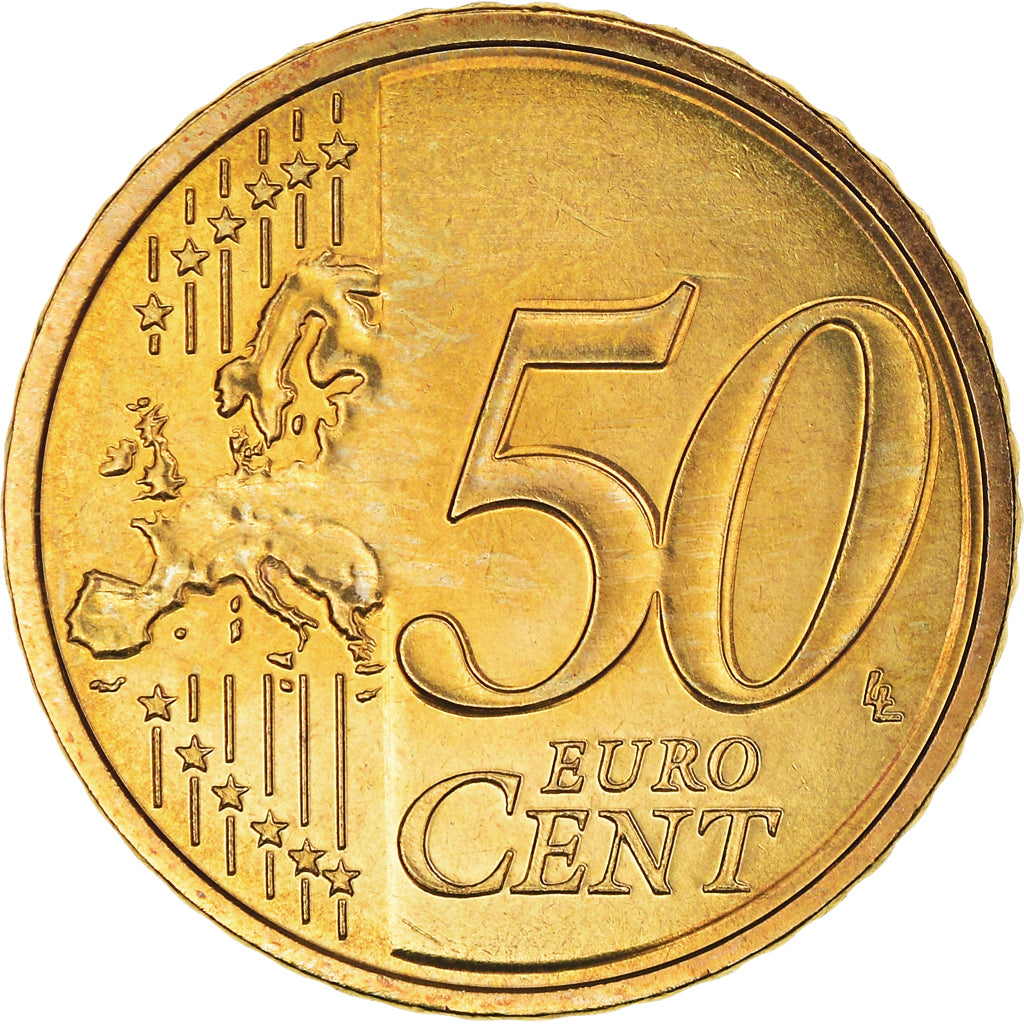 França, 50 Euro Cent, 2008, Paris, BU, MS(65-70), Latão, Gadoury:6a., KM:1412