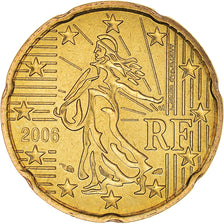 France, 20 Euro Cent, 2006, Paris, BU, MS(65-70), Brass, KM:1286