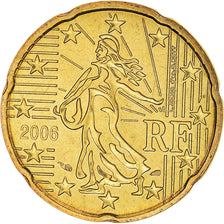 France, 20 Euro Cent, 2006, Paris, BU, MS(65-70), Brass, KM:1286
