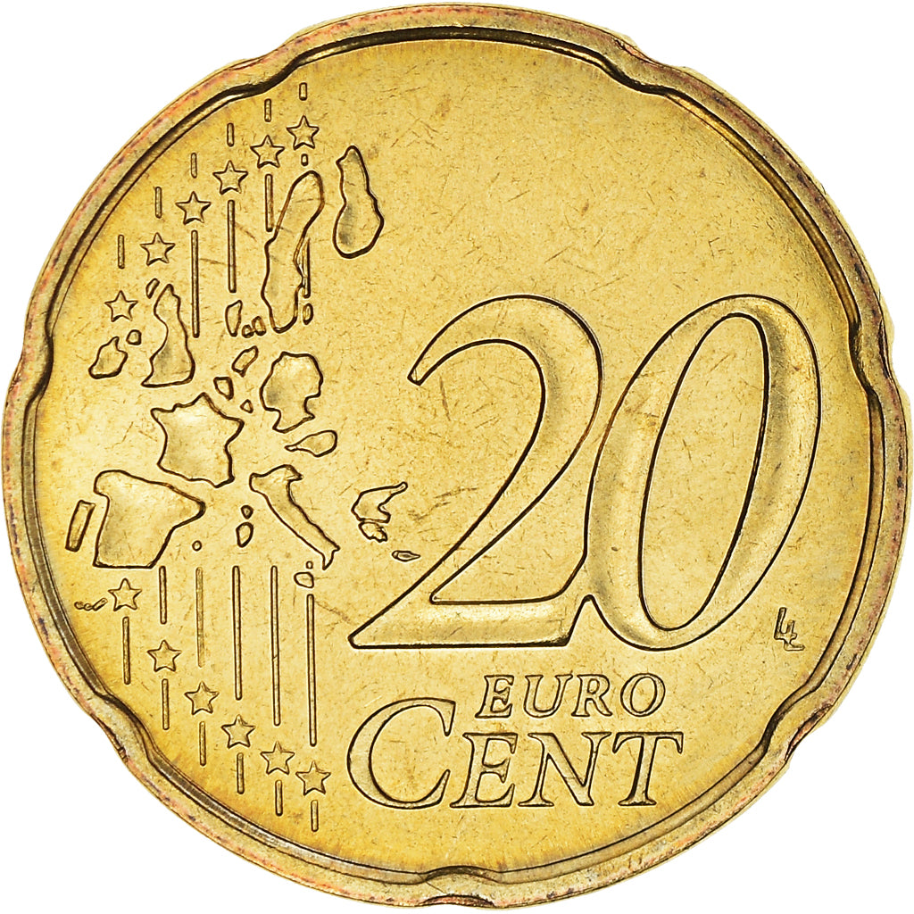 France, 20 Euro Cent, 2006, Paris, BU, MS(65-70), Brass, KM:1286