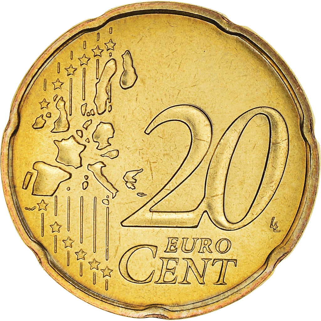 France, 20 Euro Cent, 2006, Paris, BU, MS(65-70), Brass, KM:1286