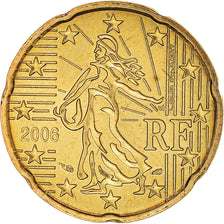 France, 20 Euro Cent, 2006, Paris, BU, MS(65-70), Brass, KM:1286