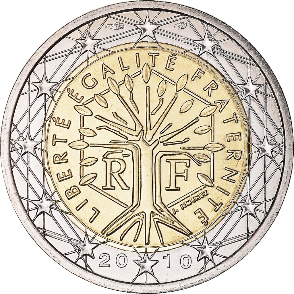 França, 2 Euro, 2010, Paris, BU, MS(65-70), Bimetálico, Gadoury:8a., KM:1414