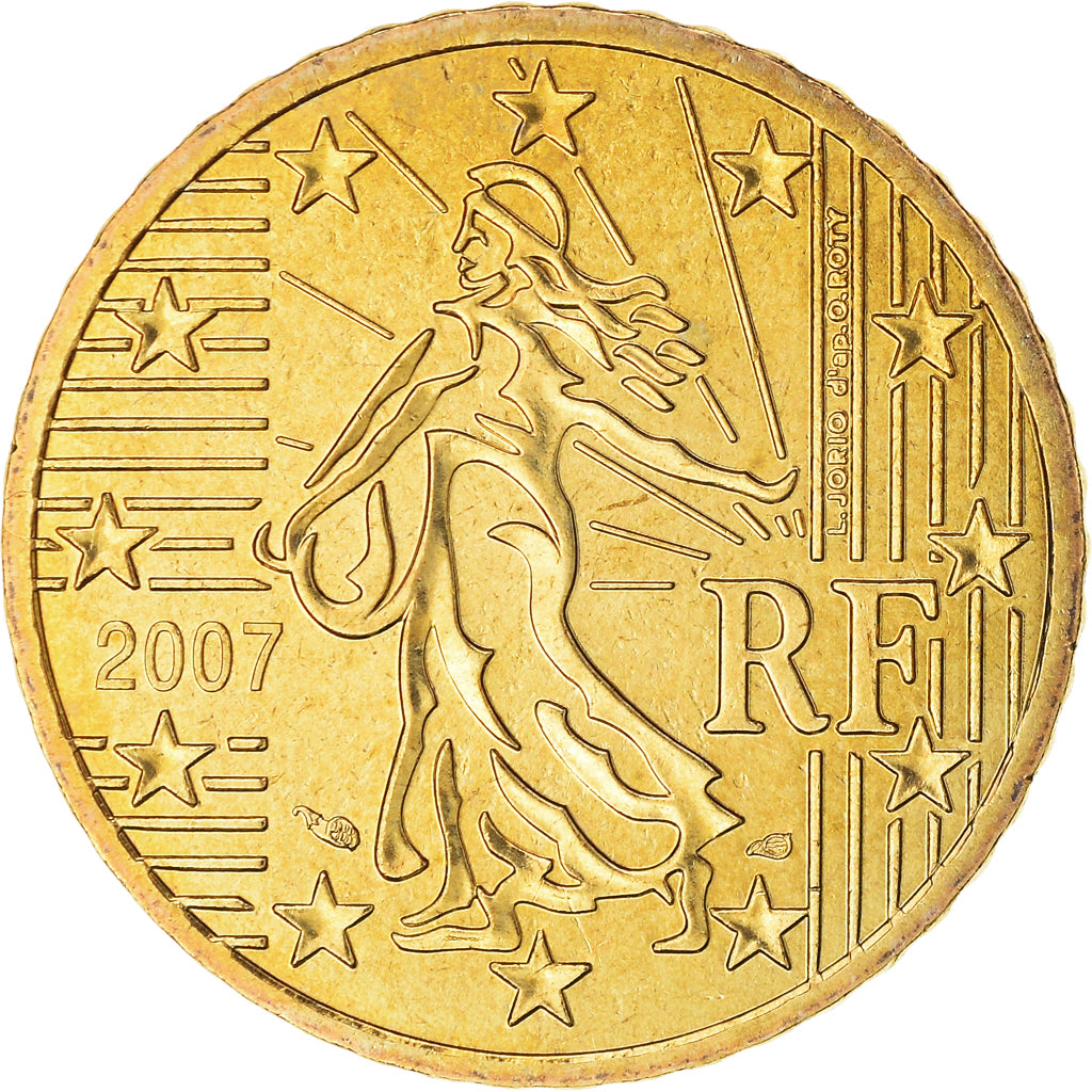 France, 50 Euro Cent, 2007, Paris, BU, MS(65-70), Brass, Gadoury:6a., KM:1412