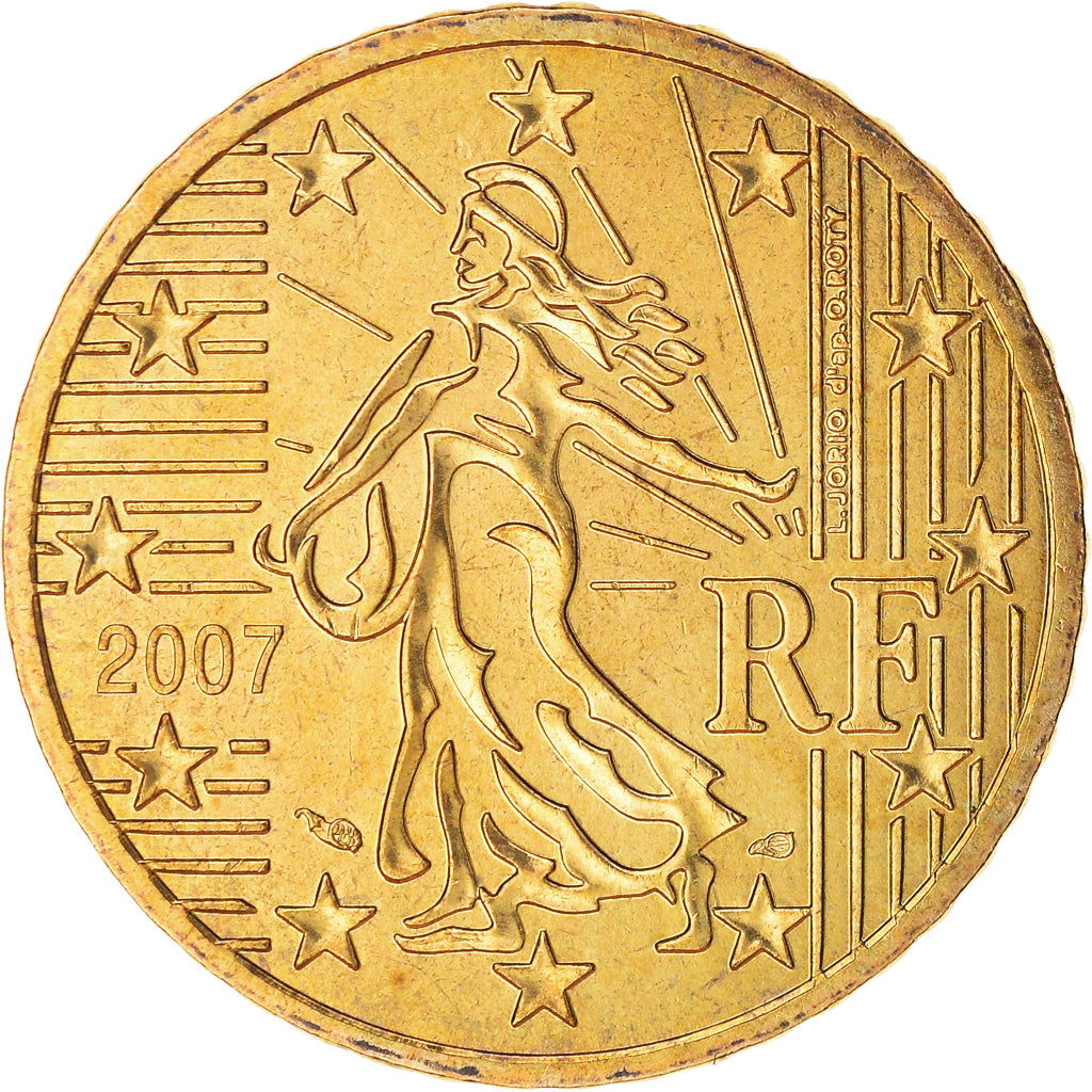 France, 50 Euro Cent, 2007, Paris, BU, MS(65-70), Brass, Gadoury:6a., KM:1412