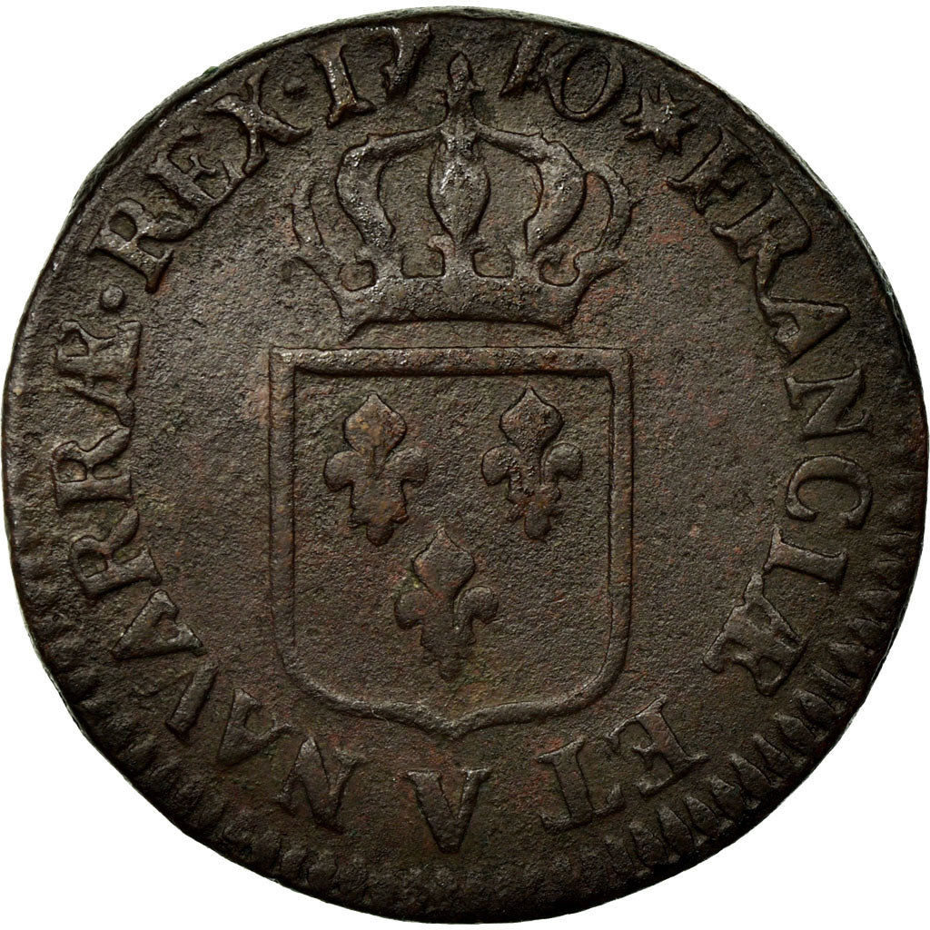 Coin, France, Louis XV, Sol à la vieille tête, Sol, 1770, Troyes, VF(20-25)