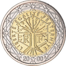 France, 2 Euro, 2000, Paris, BU, MS(65-70), Bi-Metallic, KM:1289