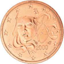 France, 2 Euro Cent, 2000, Paris, BU, MS(65-70), Copper Plated Steel, KM:1283