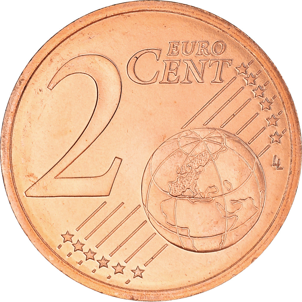 France, 2 Euro Cent, 2000, Paris, BU, MS(65-70), Copper Plated Steel, KM:1283