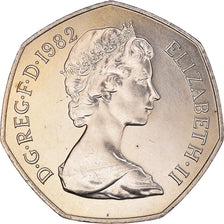 Coin, Great Britain, Elizabeth II, 50 Pence, 1982, BU, MS(64), Copper-nickel