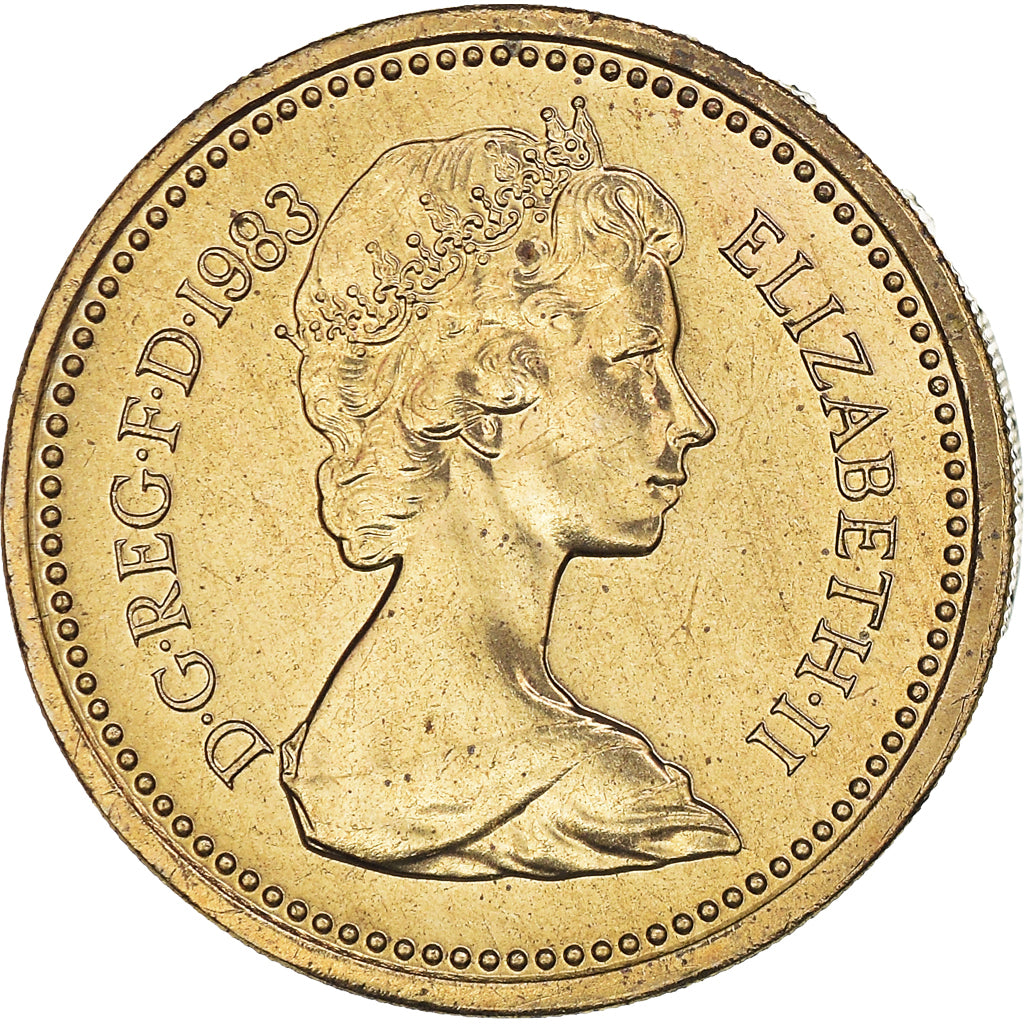 Moneta, Wielka Brytania, Elizabeth II, Pound, 1983, BU, MS(64), Mosiądz