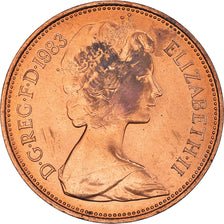 Coin, Great Britain, Elizabeth II, 2 Pence, 1983, BU, MS(64), Bronze, KM:928