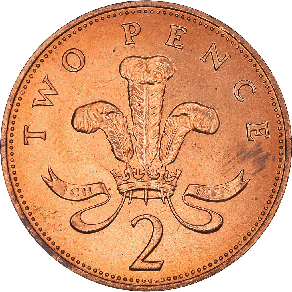 Coin, Great Britain, Elizabeth II, 2 Pence, 1983, BU, MS(64), Bronze, KM:928