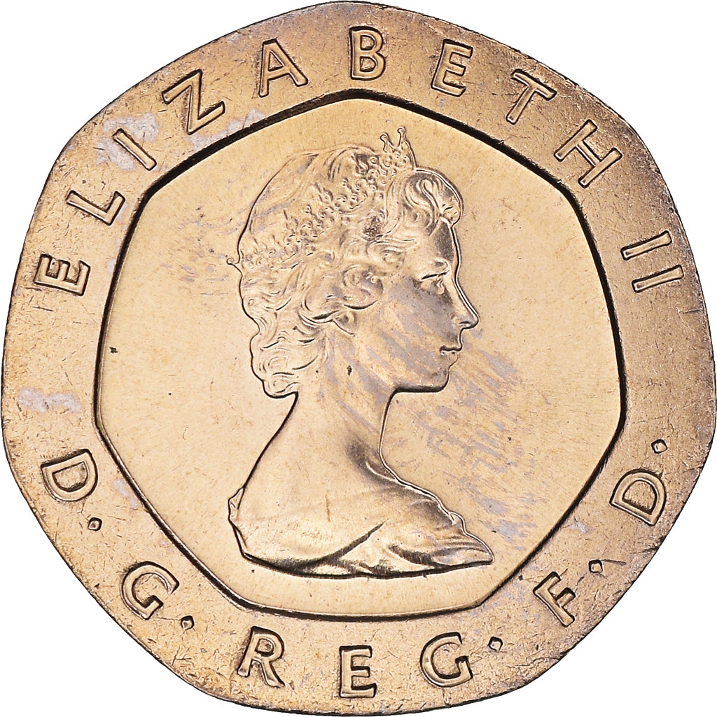 Coin, Great Britain, Elizabeth II, 20 Pence, 1983, BU, MS(63), Copper-nickel