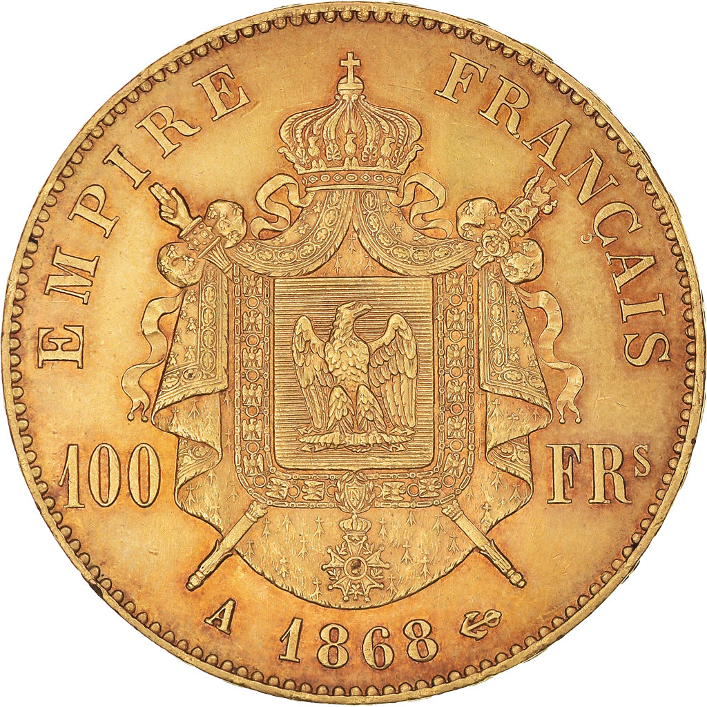 Munten, Frankrijk, Napoleon III, Napoléon III, 100 Francs, 1868, Paris, ZF+