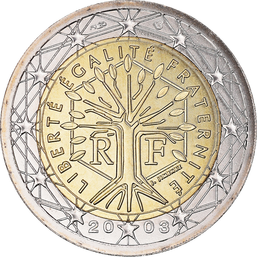 France, 2 Euro, 2003, Paris, BU, FDC, Bimétallique, KM:1289