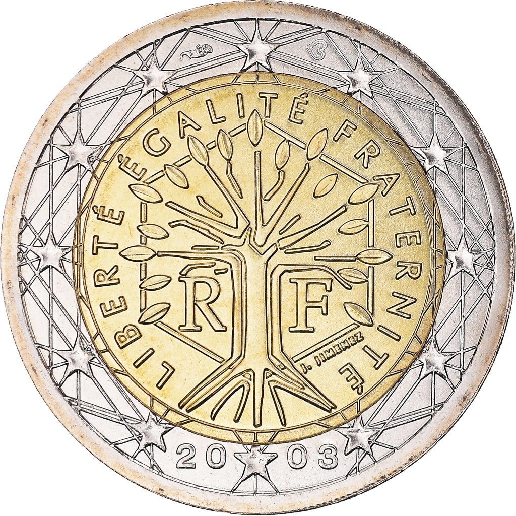 France, 2 Euro, 2003, Paris, BU, MS(65-70), Bi-Metallic, KM:1289