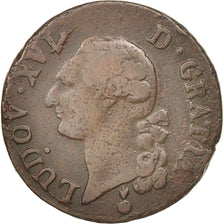 Frankreich, Louis XVI, Sol ou sou, Sol, 1791, Metz, S, Copper, KM:578.2