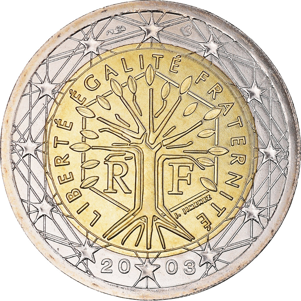 France, 2 Euro, 2003, Paris, BU, FDC, Bimétallique, KM:1289