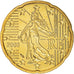 France, 20 Euro Cent, 2003, Paris, BU, MS(65-70), Brass, KM:1286