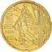France, 20 Euro Cent, 2003, Paris, BU, MS(65-70), Brass, KM:1286