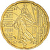 France, 20 Euro Cent, 2003, Paris, BU, MS(65-70), Brass, KM:1286