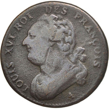 France, 12 deniers françois, 12 Deniers, 1792, Paris, B+, Bronze, Gadoury 15