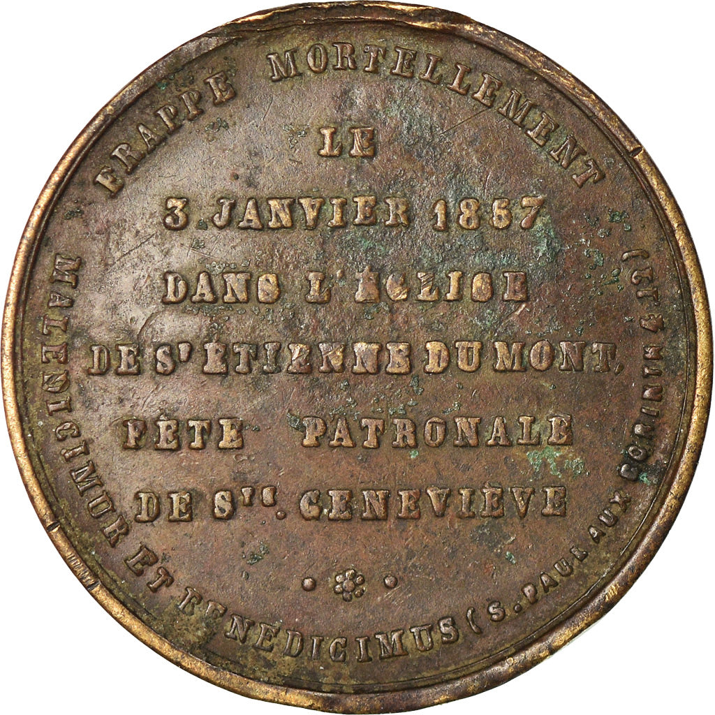 Frankrijk, Medaille, Mort de l'Archevêque Auguste Sibour, Religions & beliefs